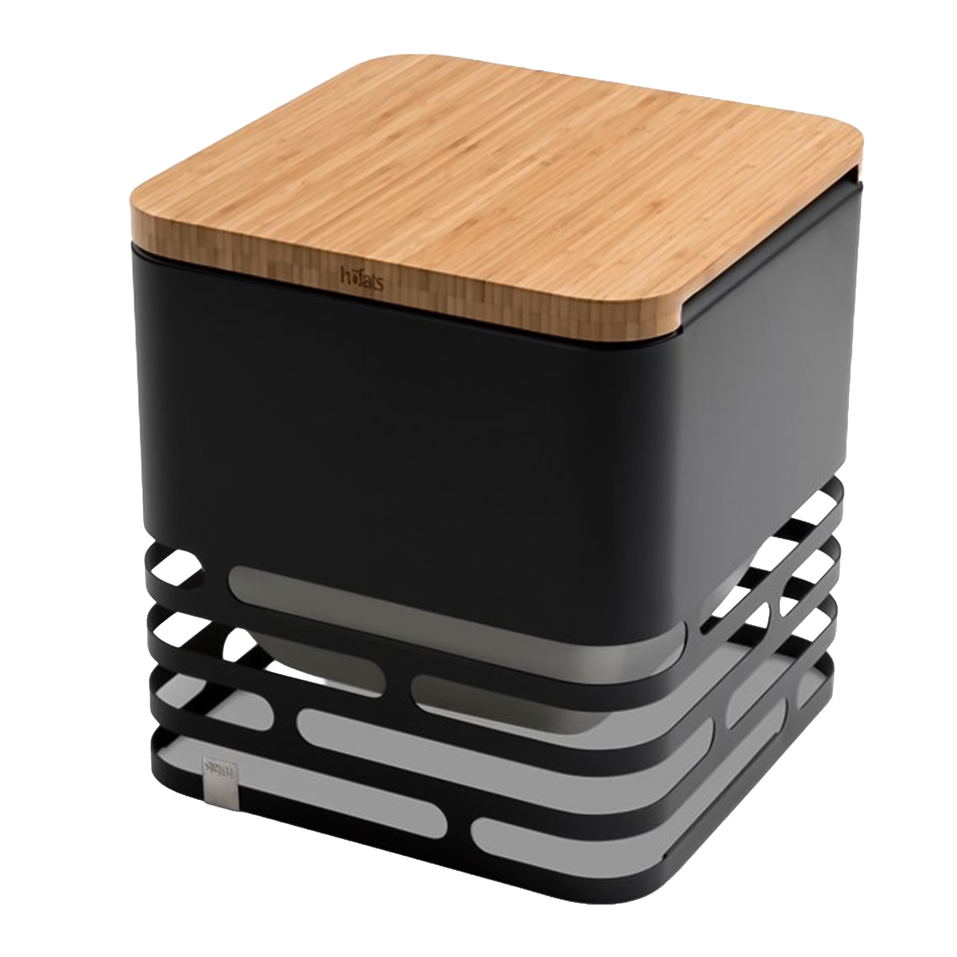 Board, Lunchbox, Bento, Bambusdeckel, schwarzer Behälter, Stackbar