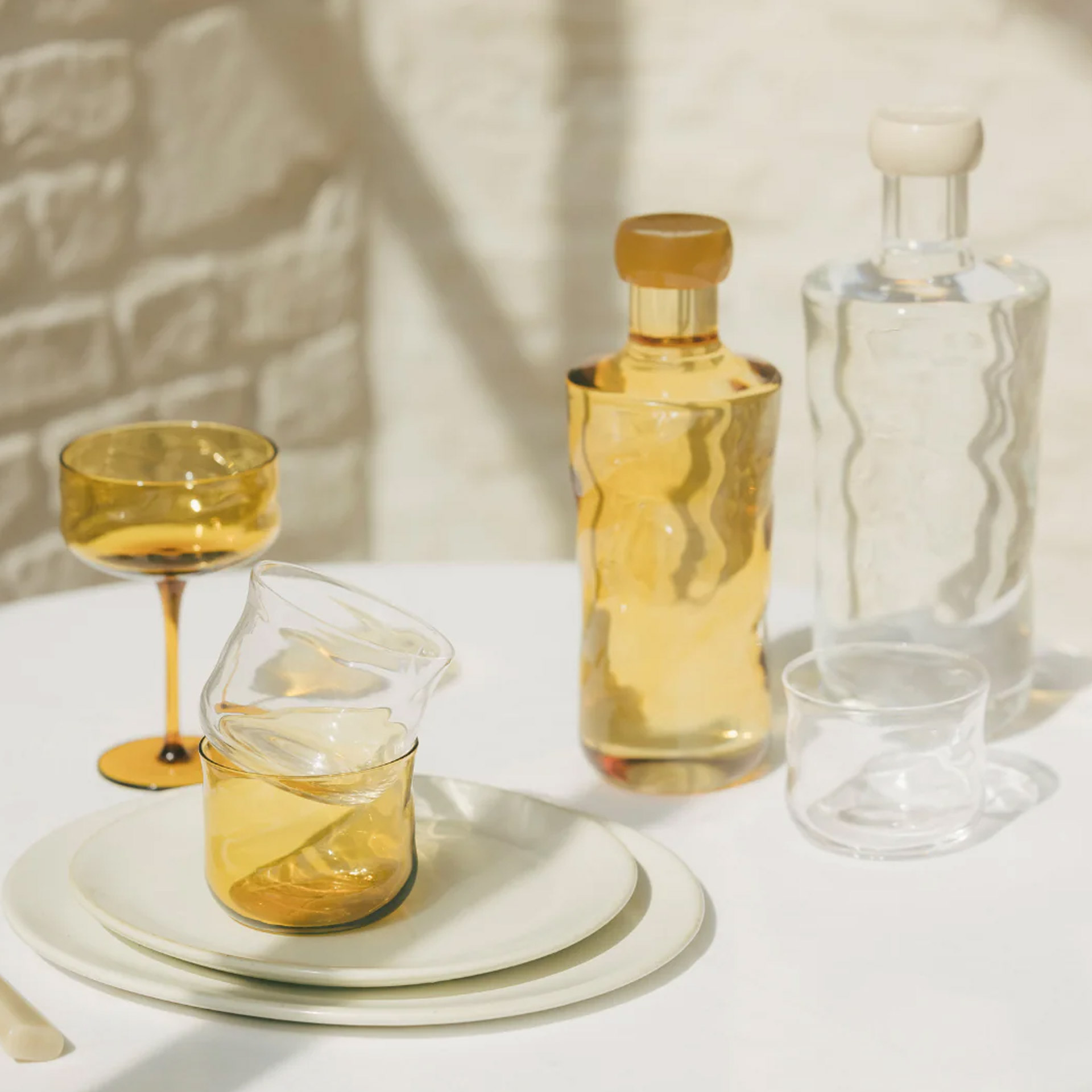 Glass bottle Dune 1.25 l, Glasset, Dekanter, Whisky-Glas, Tumbler, Karaffe
