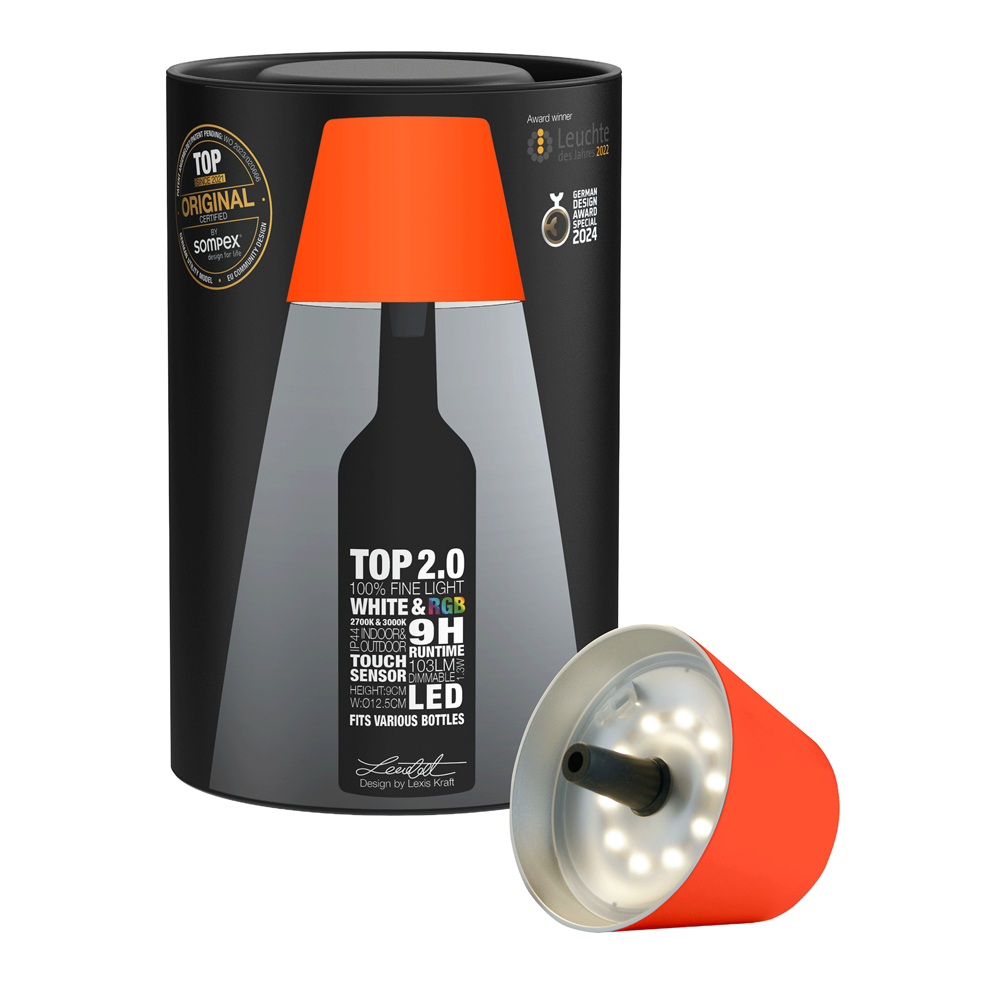 LED Bottle Light Dimmable Neon Orange