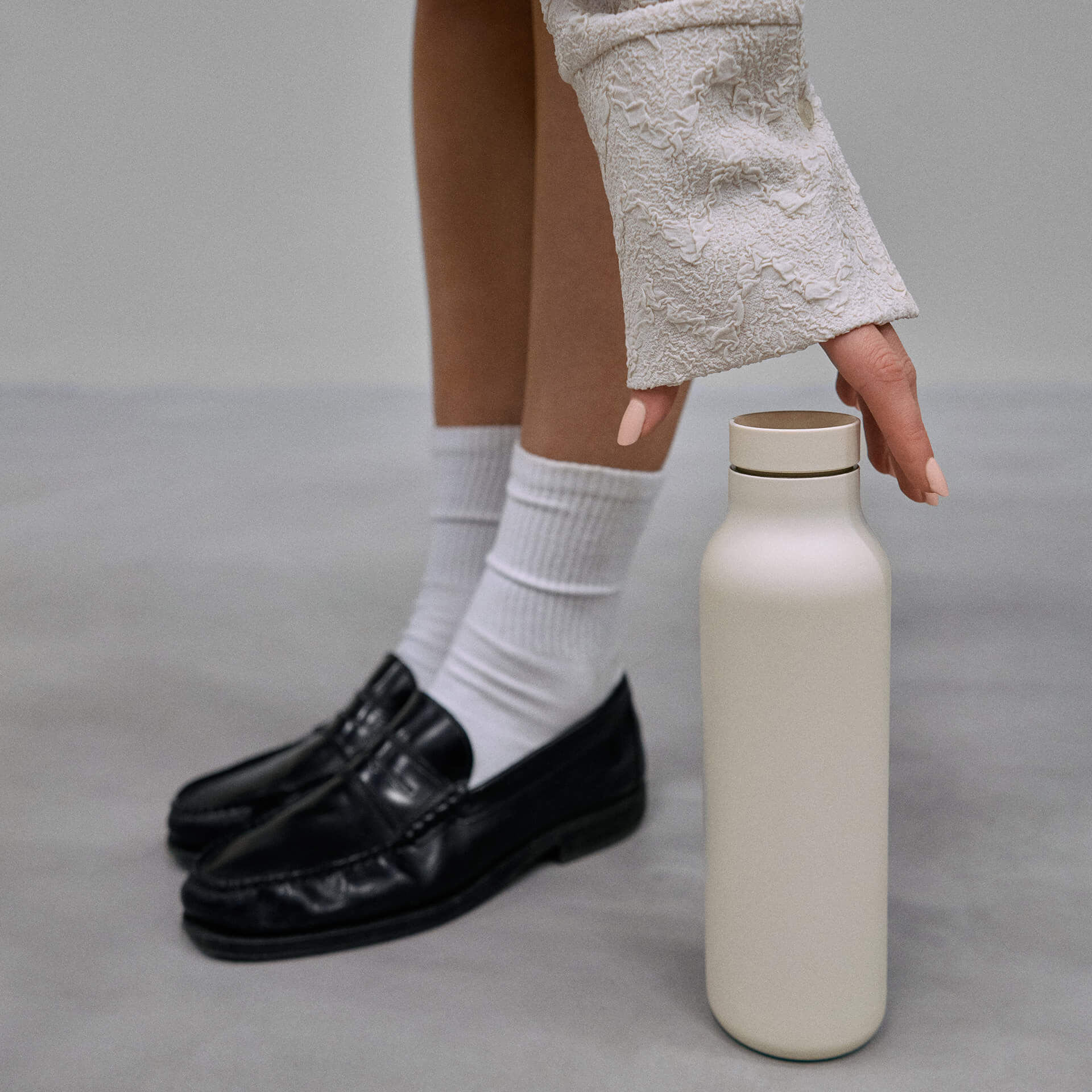 Urban Thermo Flask Coconut 0.70 l, Wasserflasche, Edelstahlflasche, Beige, Schlichtes Design, Deckel/Kappe