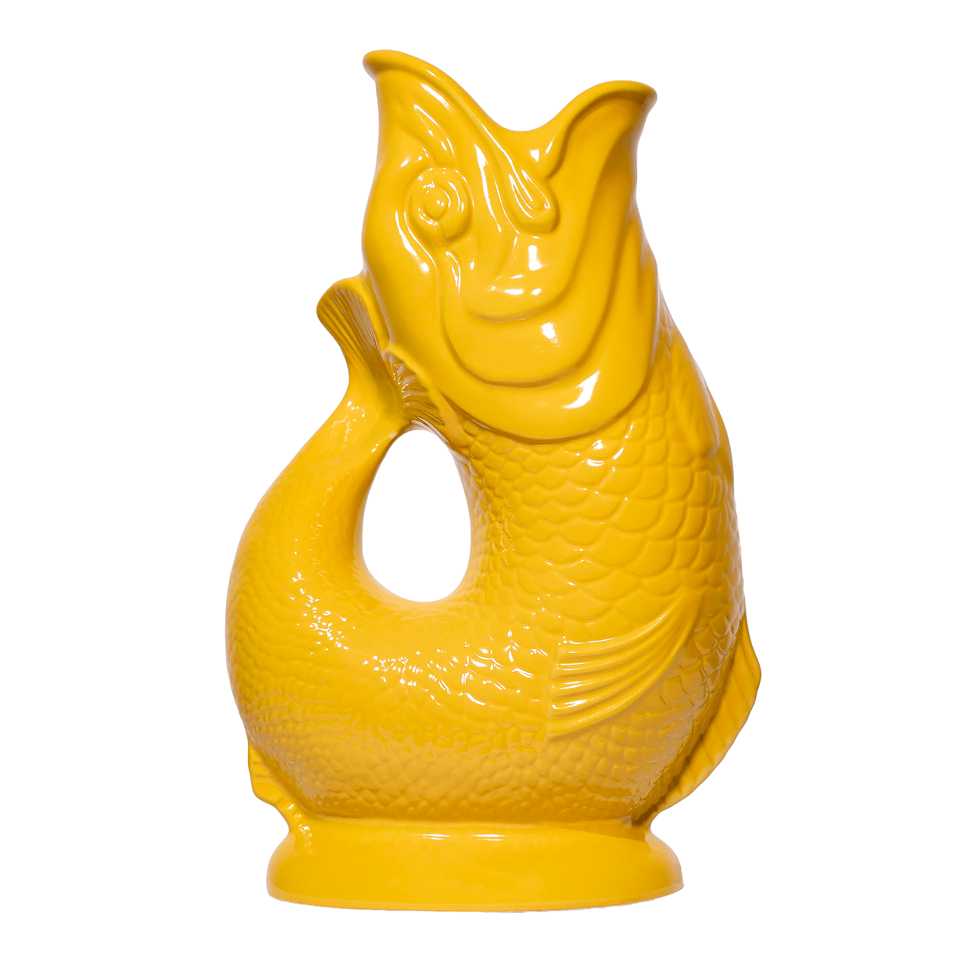 Jug yellow XL 1.20 l, Fischform, Kanne, Gelb, Keramik, Dekoration