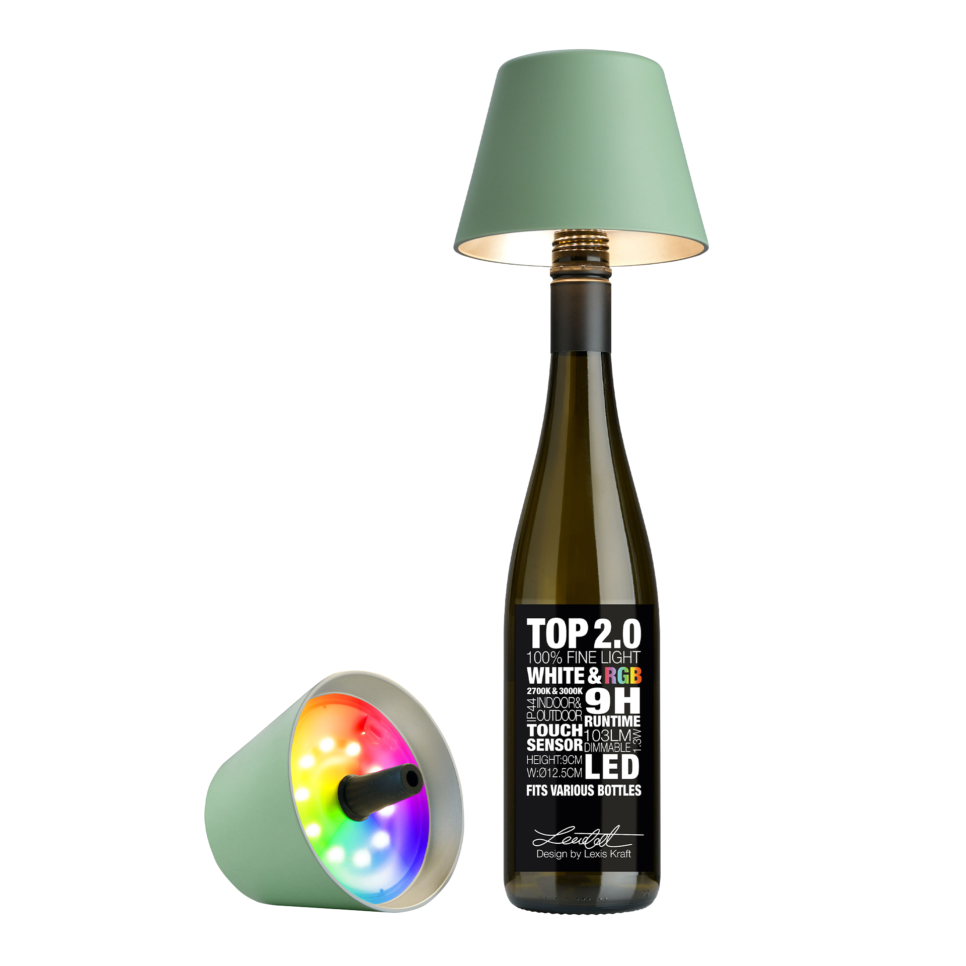 LED Bottle Light Dimmable Olive Green