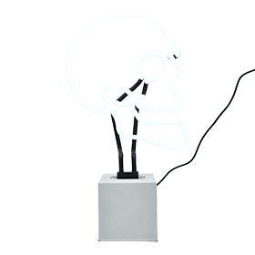Locomocean, Betonsockel, Neonlampe