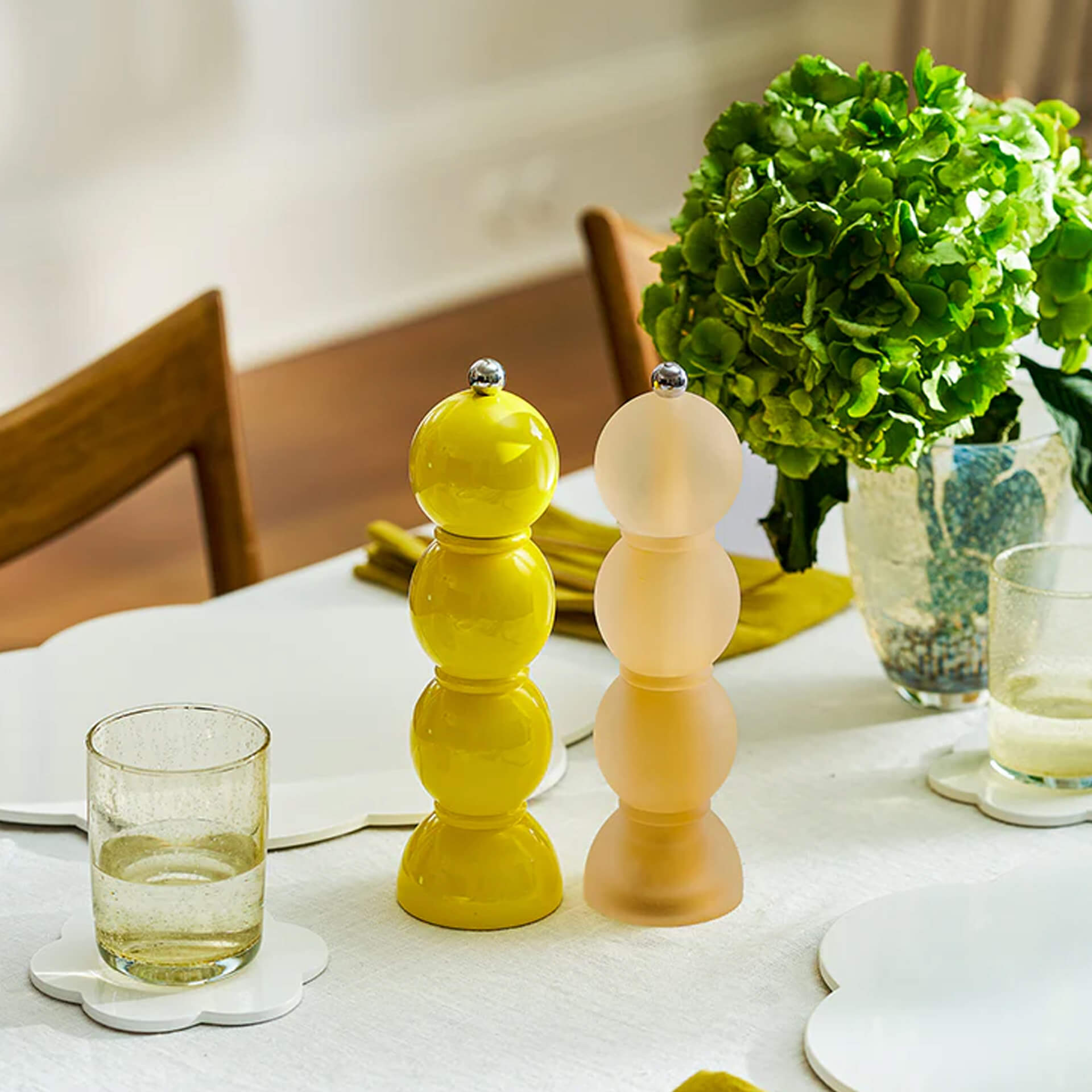 Salt- Pepper Mill yellow 24 cm, Salz- und Pfefferstreuer, Streuer, Küchenzubehör, Gelb, Rund