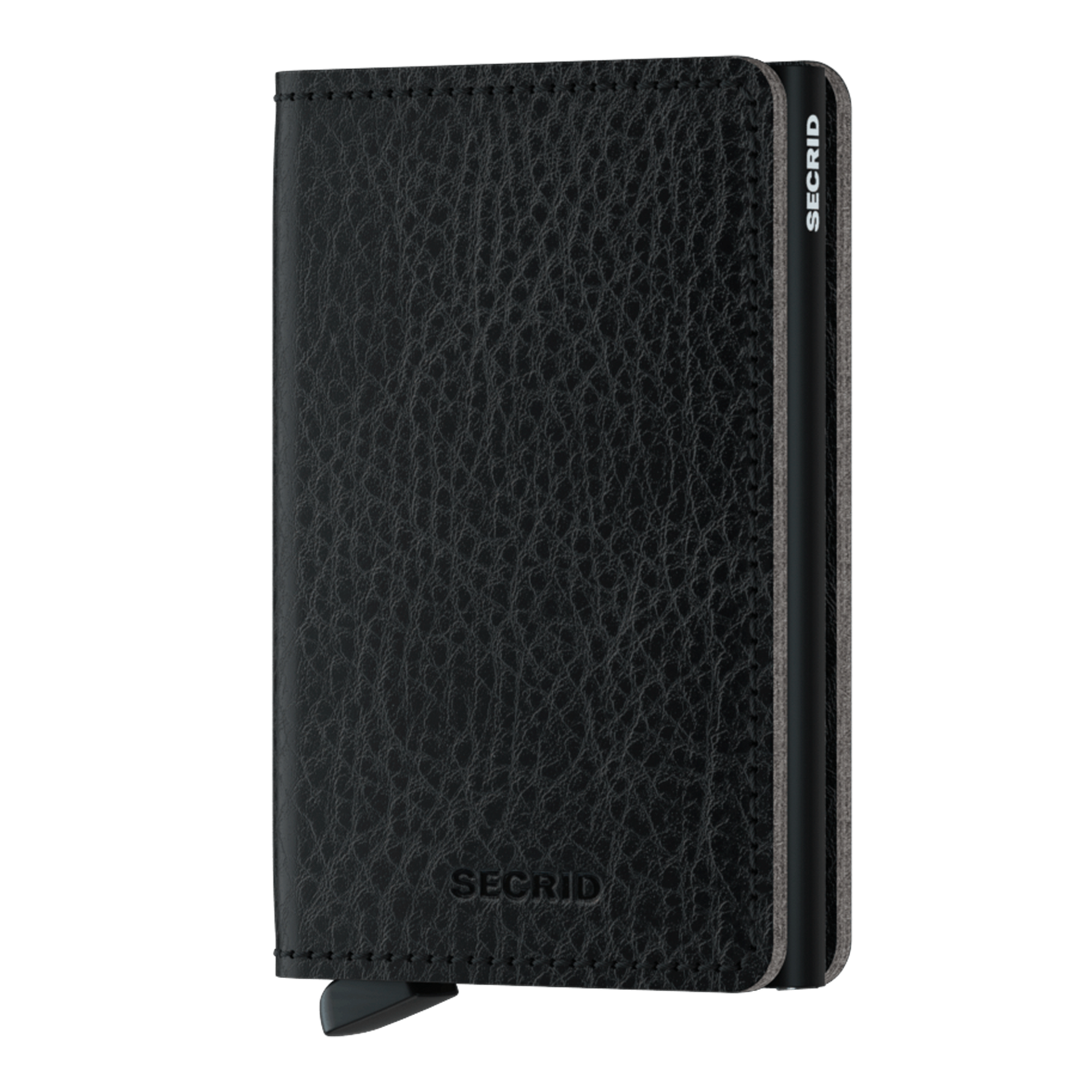 Secrid Slimwallet Veg Schwarz/Schwarz, notebook, Pocket-Notizbuch, Lederumschlag, schwarz, Stifthalter
