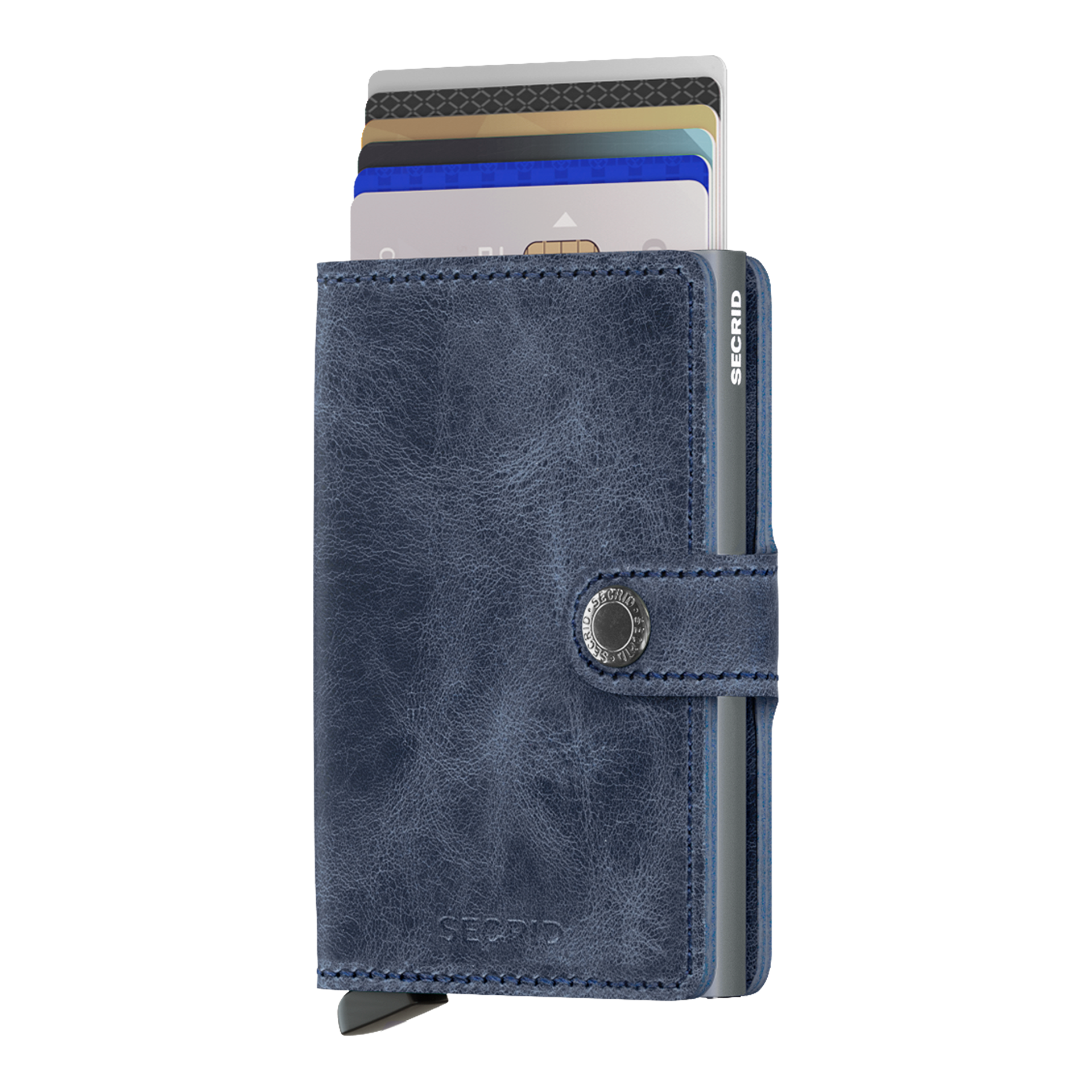 Secrid Miniwallet Vintage Blau, Brieftasche, Geldbörse, Kartenhalter, Leder, Blau