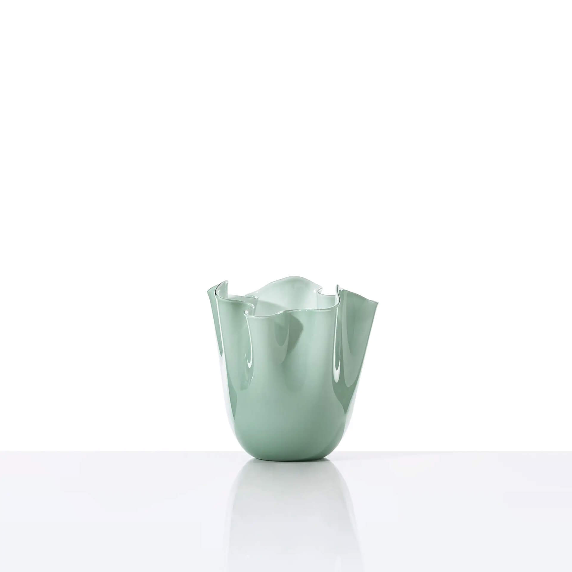 Venini Fazzoletto Vase Rio Grün 13 cm
