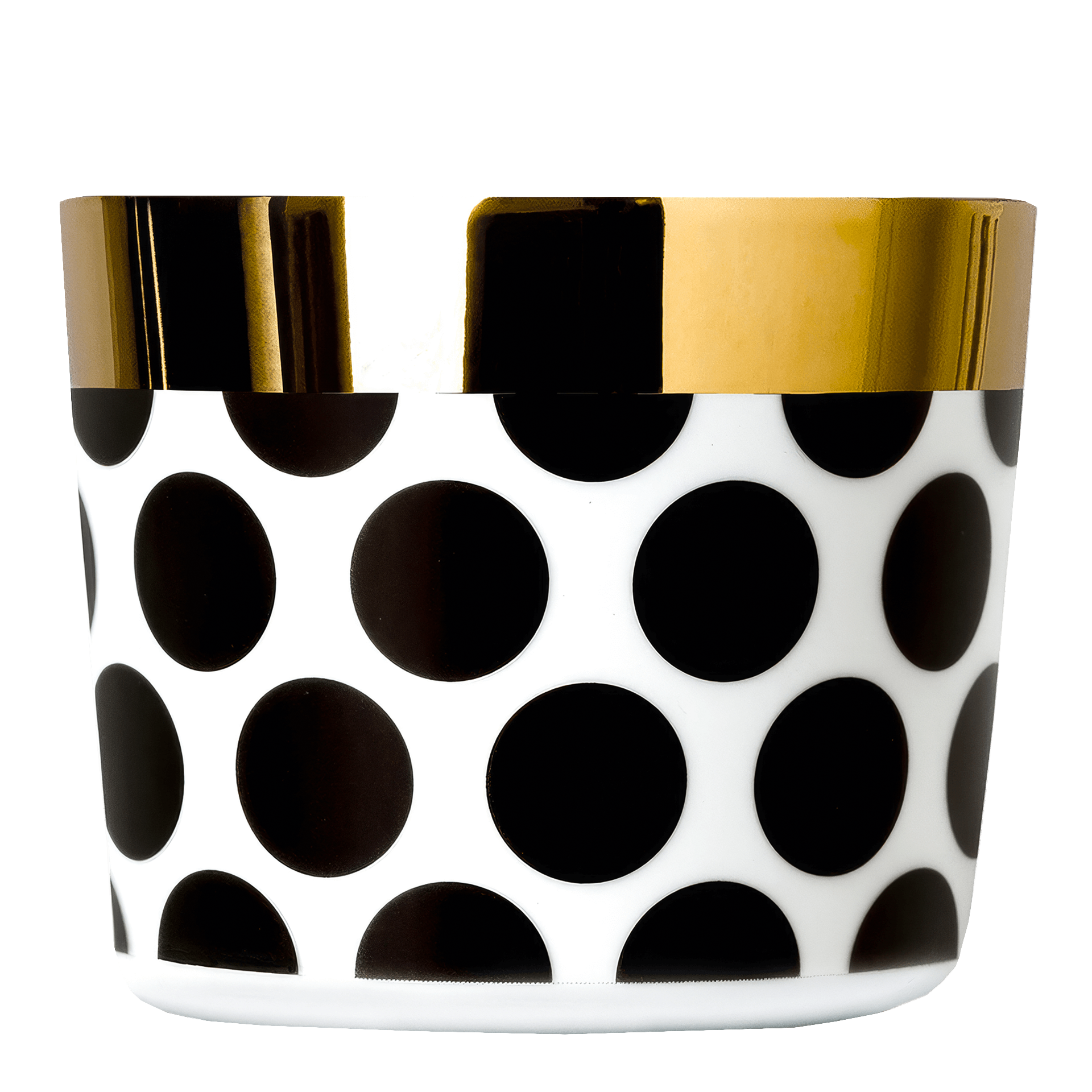 Champagne Dots, porzellan, becher, punkte, schwarz-weiß, goldrand