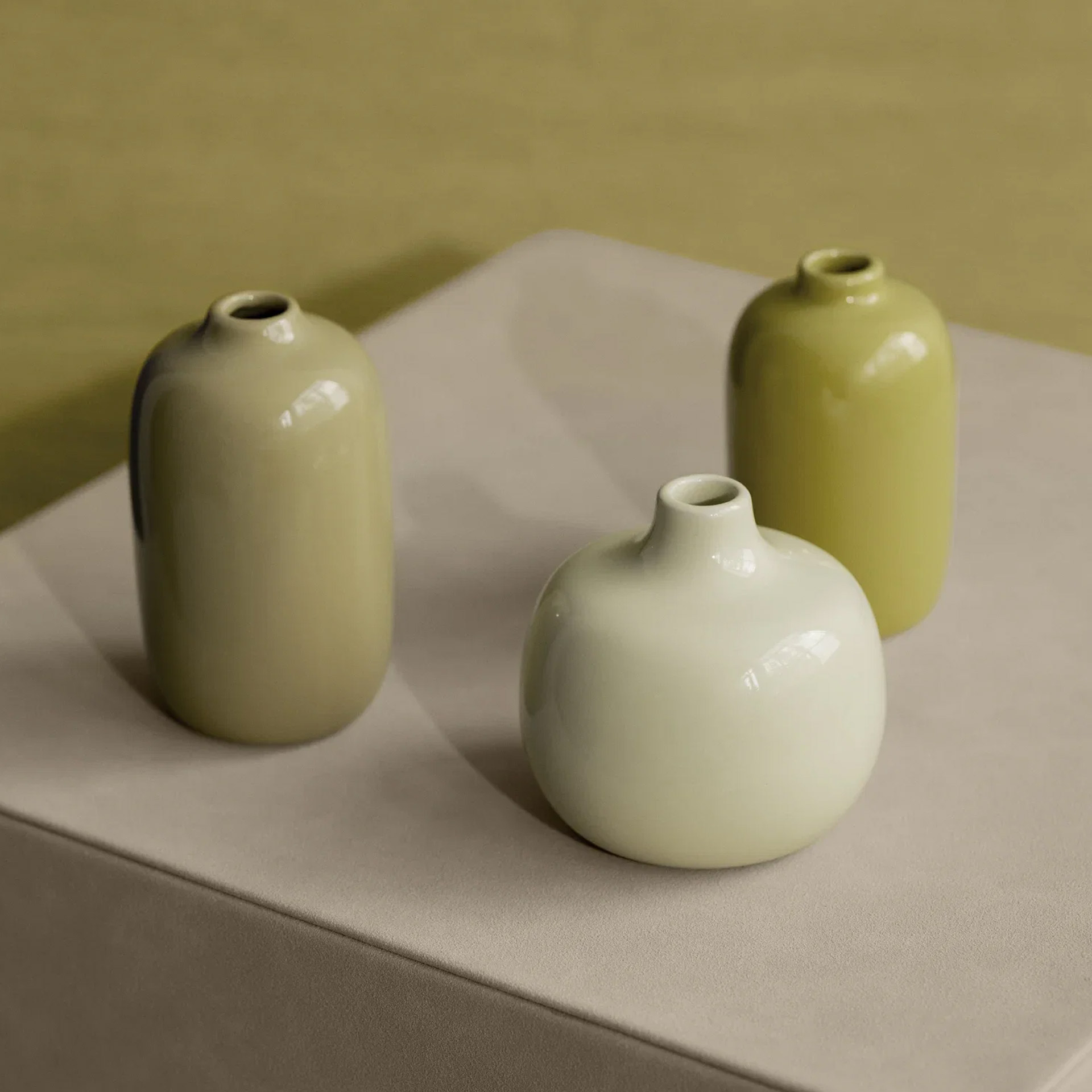Vase Yellow Set of 3