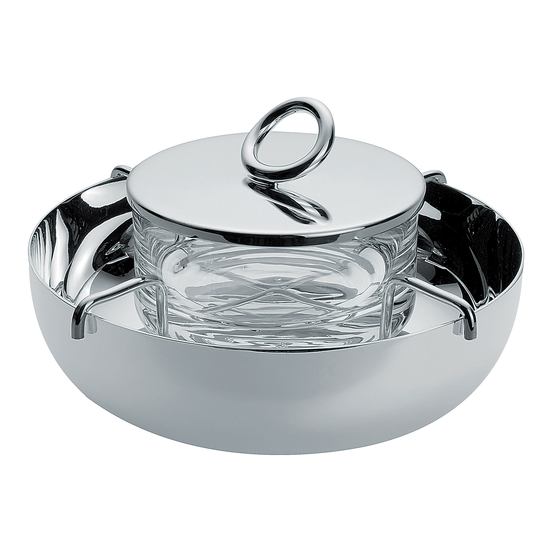 Caviar Serving Set silver-plated, Glasbehälter, Deckelglas, Etagere, Schale, Aufbewahrungsbehälter