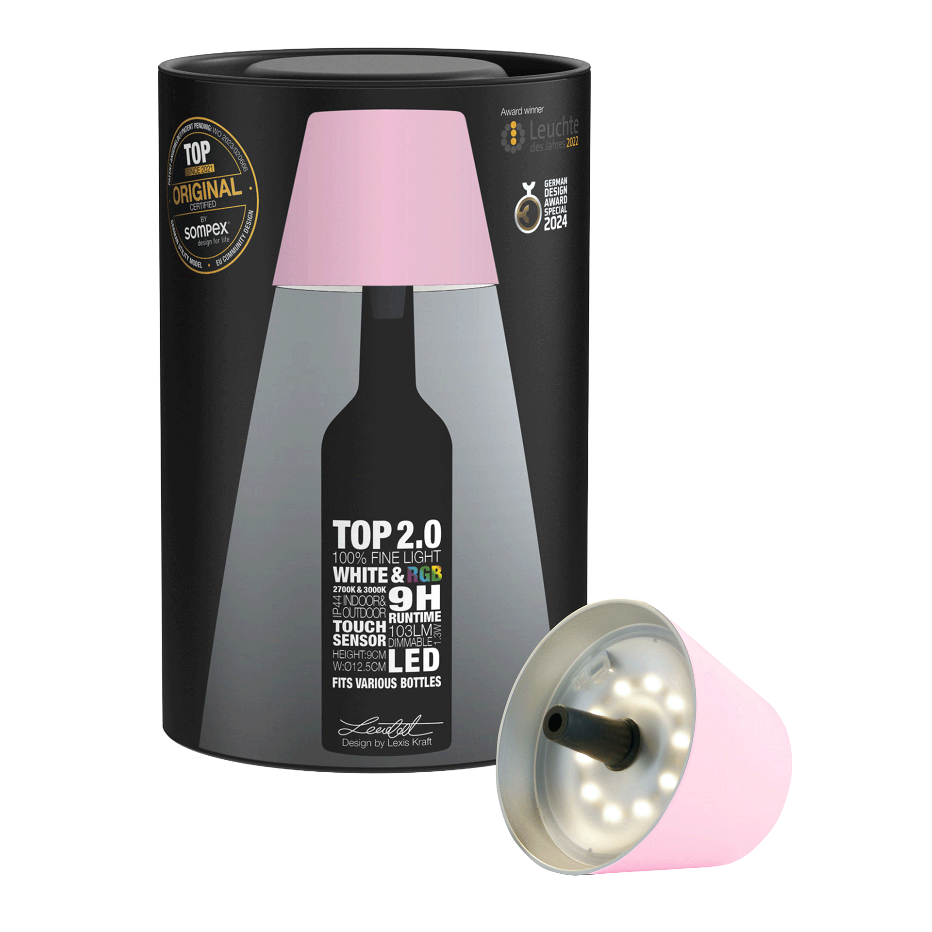 LED Bottle Light Dimmable Pink