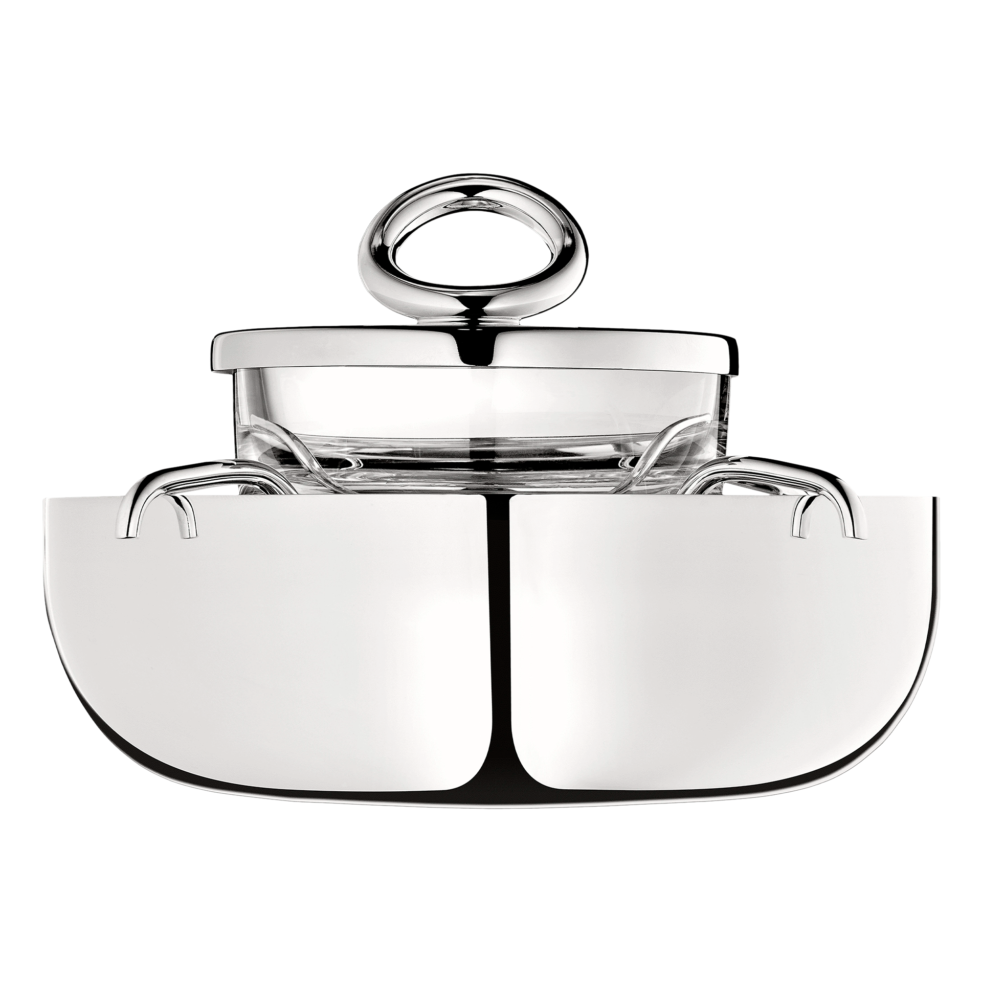 Caviar Serving Set silver-plated, nathalie?, crystal?, glass container, trinket box, silver container