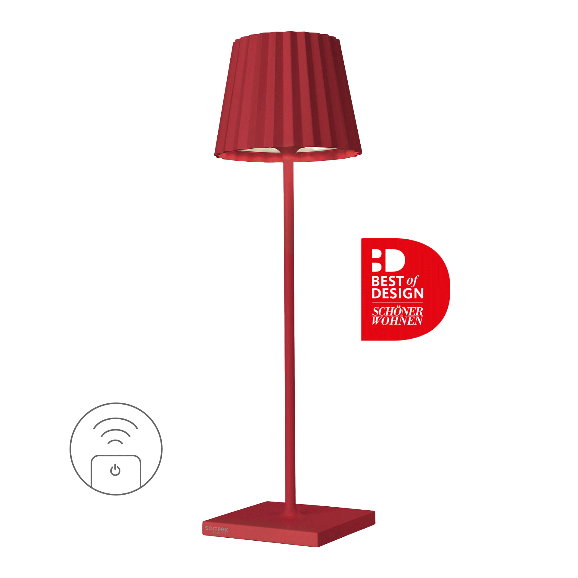Rechargeable LED table lamp dimmable red, Tischlampe, Stehlampe, Rote Lampe, Schirmlampe, LEDLampe