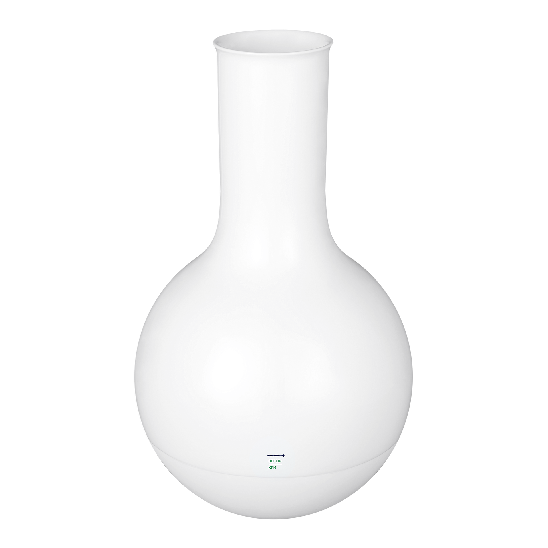 Vase Flask Shaped Round 27 cm,  vase,  kugelvase,  weiß,  keramik?,  glas?