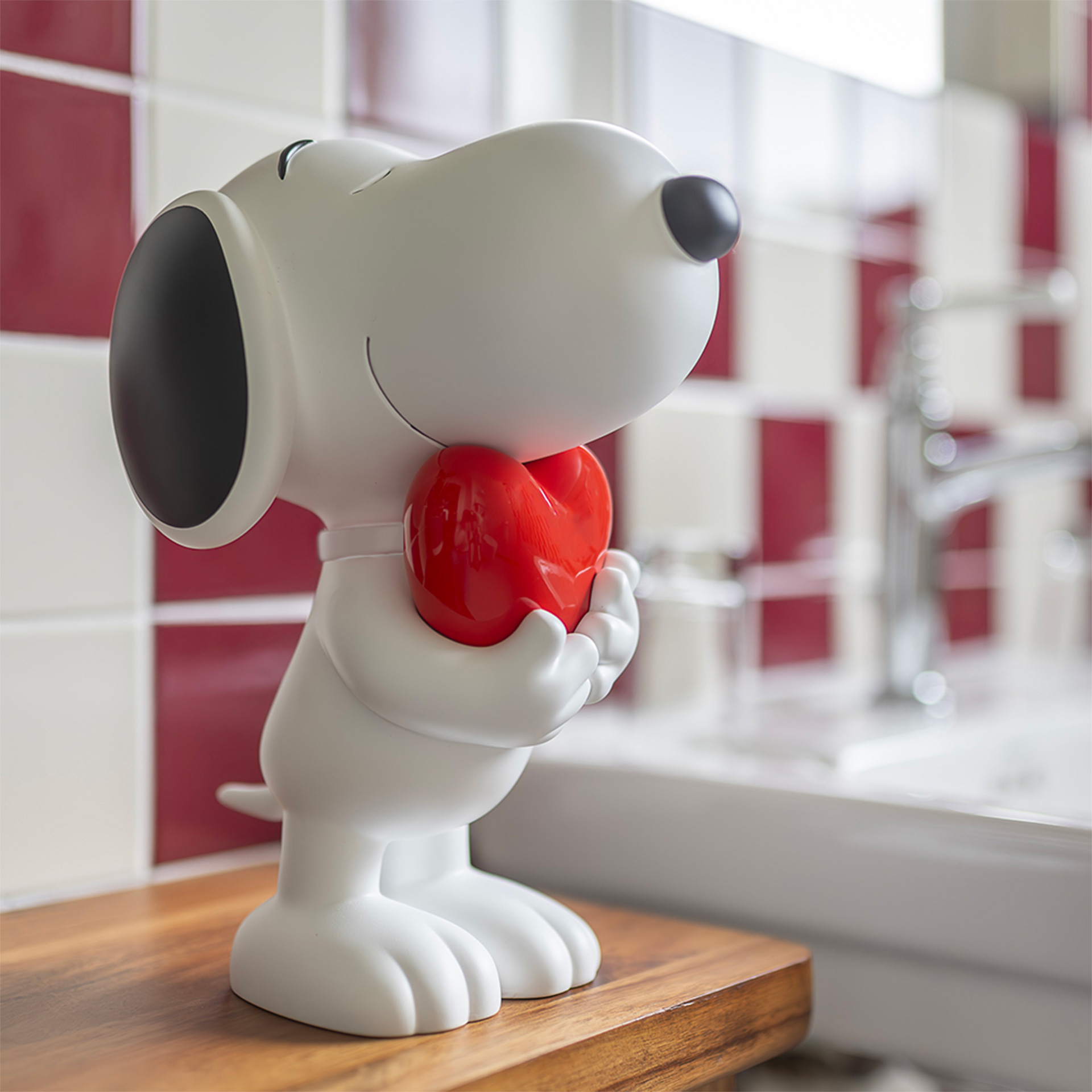 Snoopy Heart Original 27 cm, Plushie, Snoopy-Statue, Herz, Dekoration, Sammelfigur