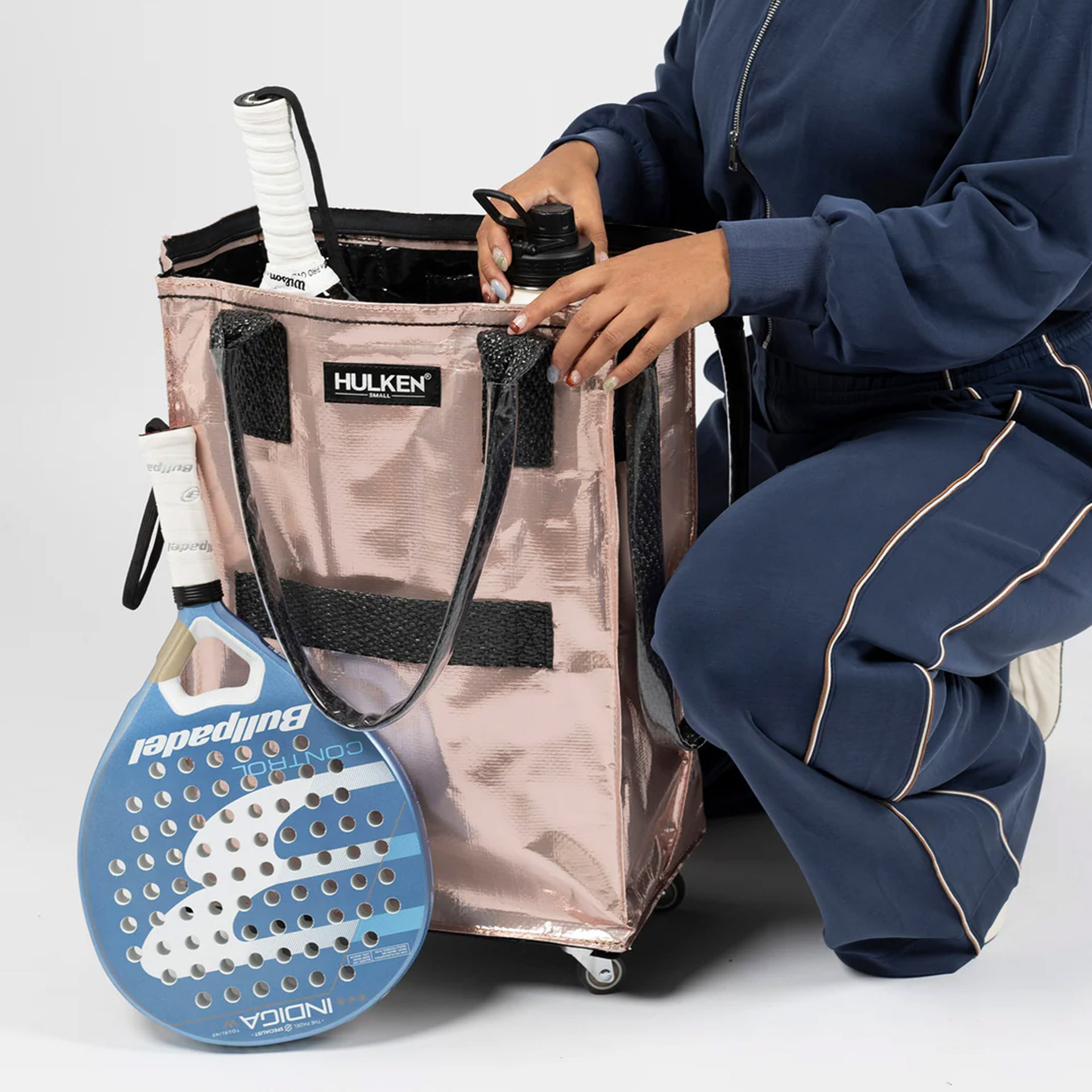 Hulken Original Rolling Tote Bag Quick Schleps Klein Rosegold
