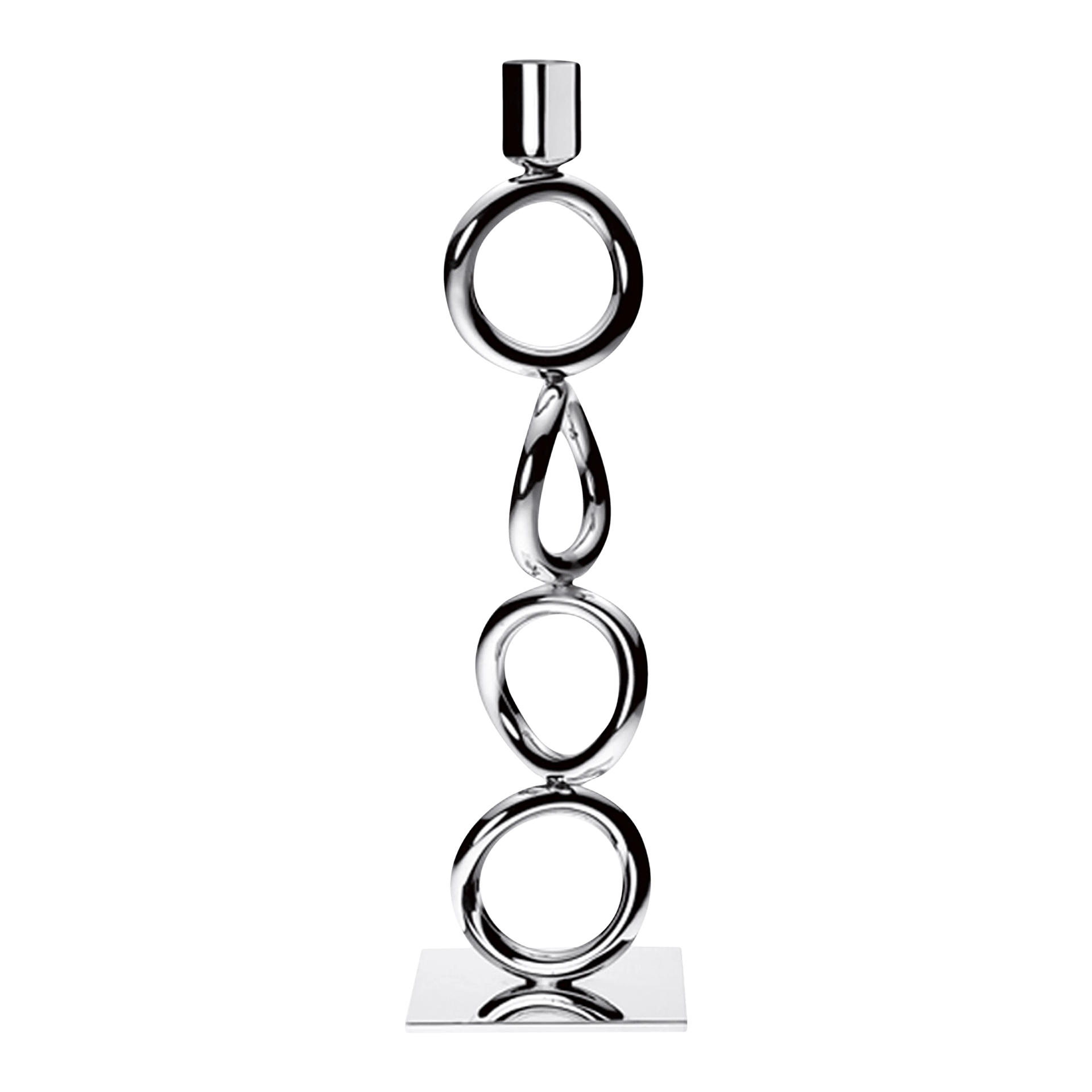 Candlestick Four-Ring silver-plated, Ring, Trägerring, Metall-Skulptur, Silber, Moderner Dekor