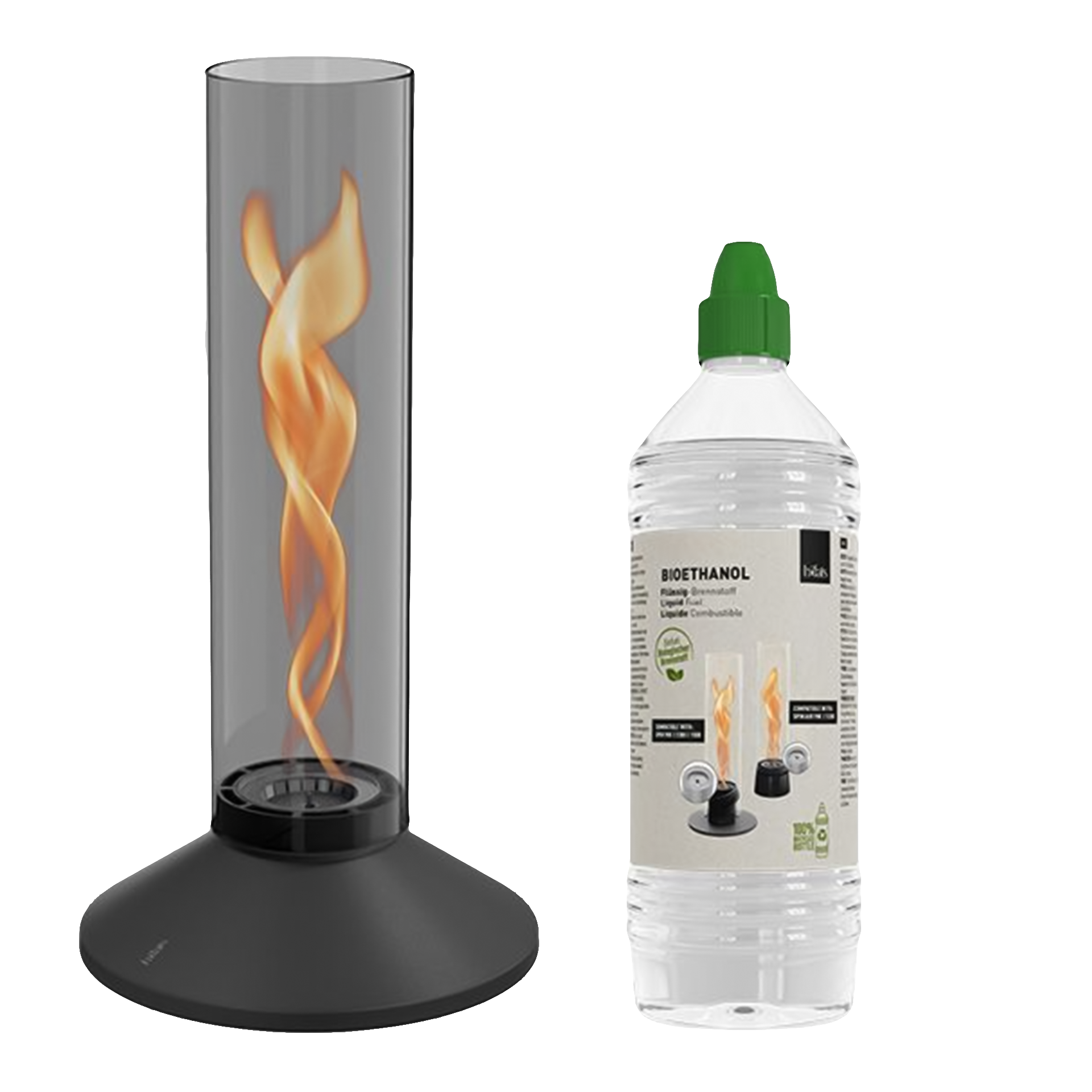 Tabletop Fireplace 1200 All Black, gasfire, Flamme, Tischofen, Bioethanol, Laterne