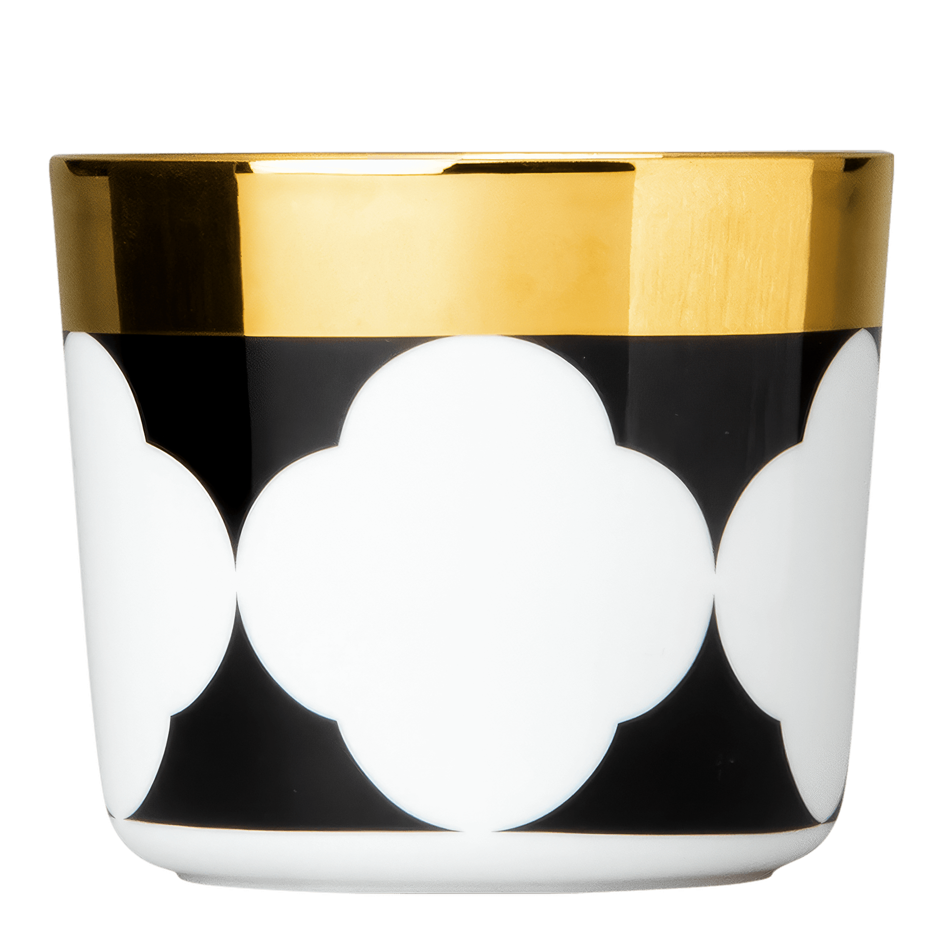 Champagne Goblet Flowers, porzellanbecher, kaffeebecher, goldene deckel, schwarz-weiße muster, dekoratives becher