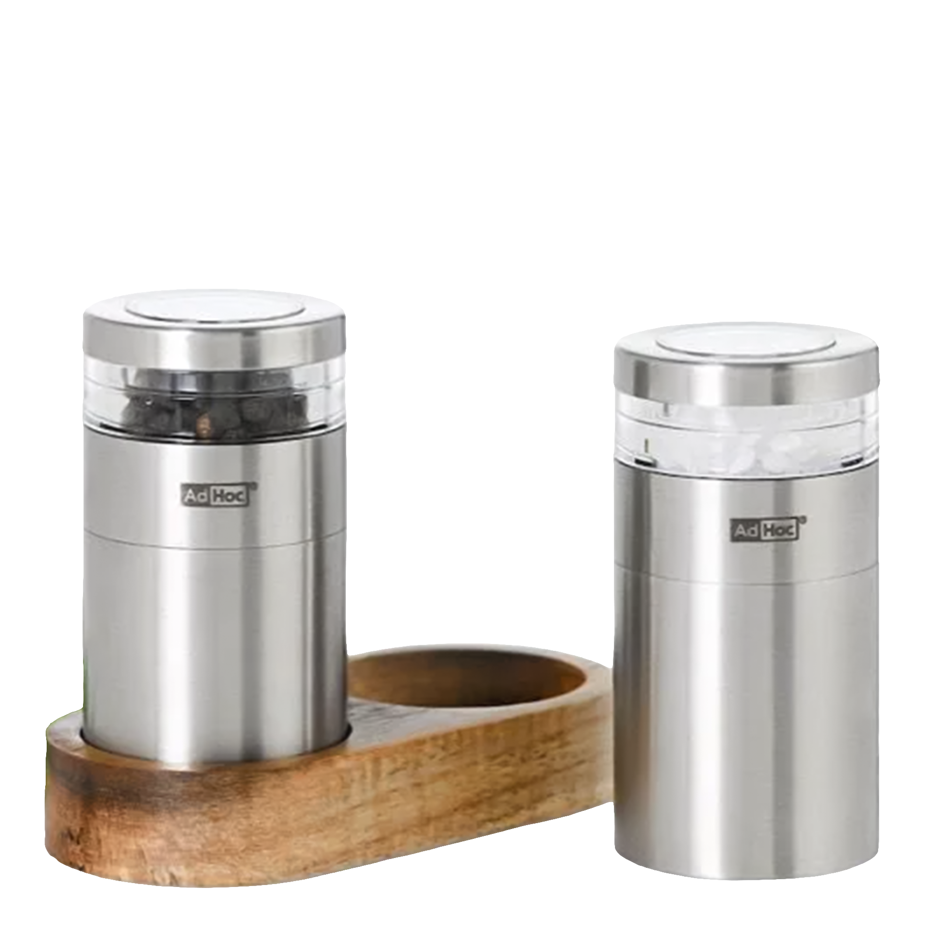Salt- & Pepper Mill Set Stainless Steel, Salzstreuer, Pfefferstreuer, Stahl, Keramikdeckel, Set