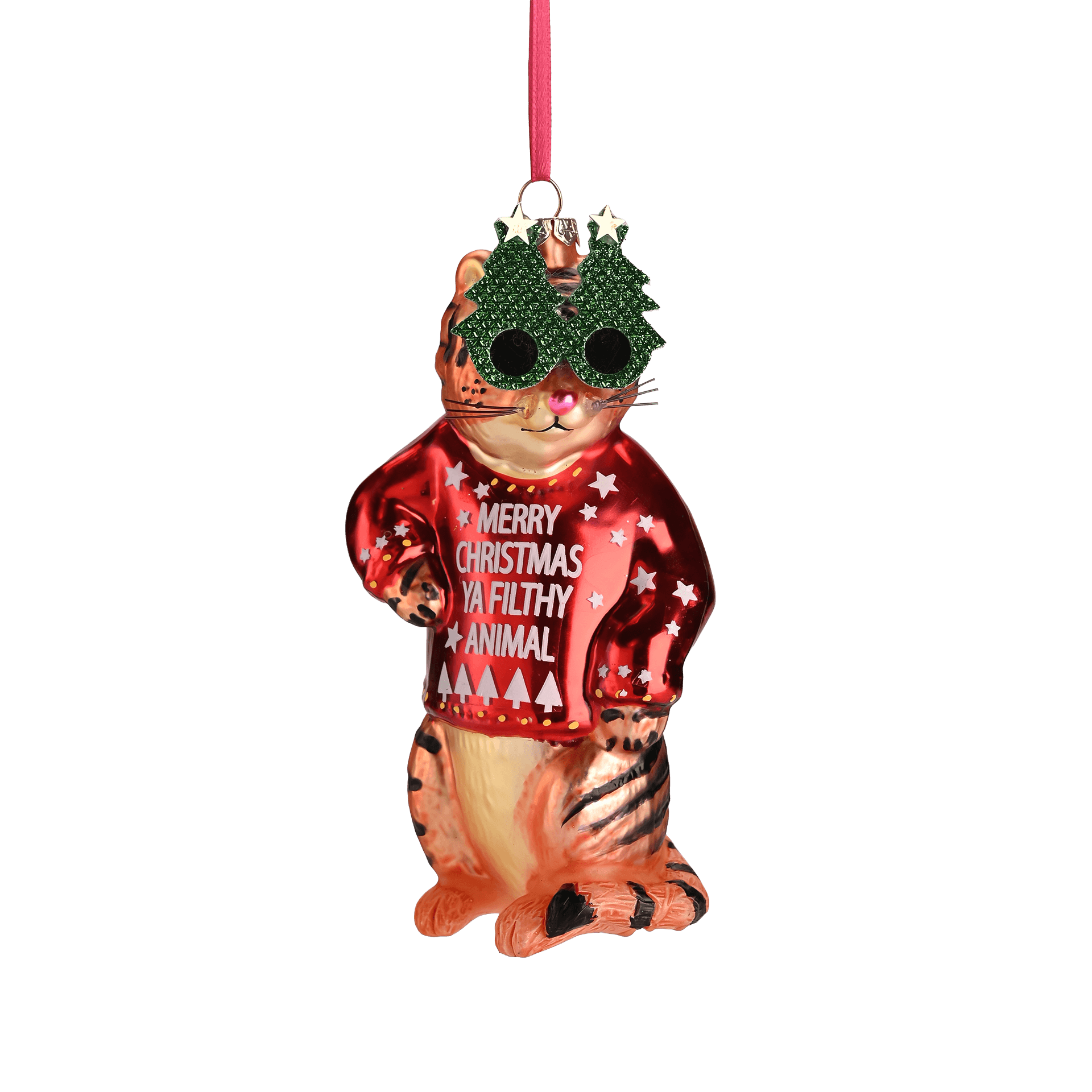Gift Company Hänger Katze mit Weihnachtsbaumbrille