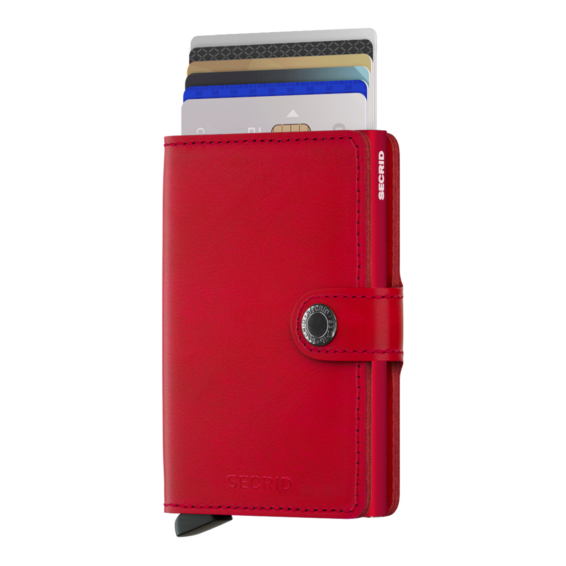 Secrid Miniwallet Original Rot/Rot, Geldbörse, Kartenhalter, Rot, Schnallenverschluss, Mehrfachkartenfach