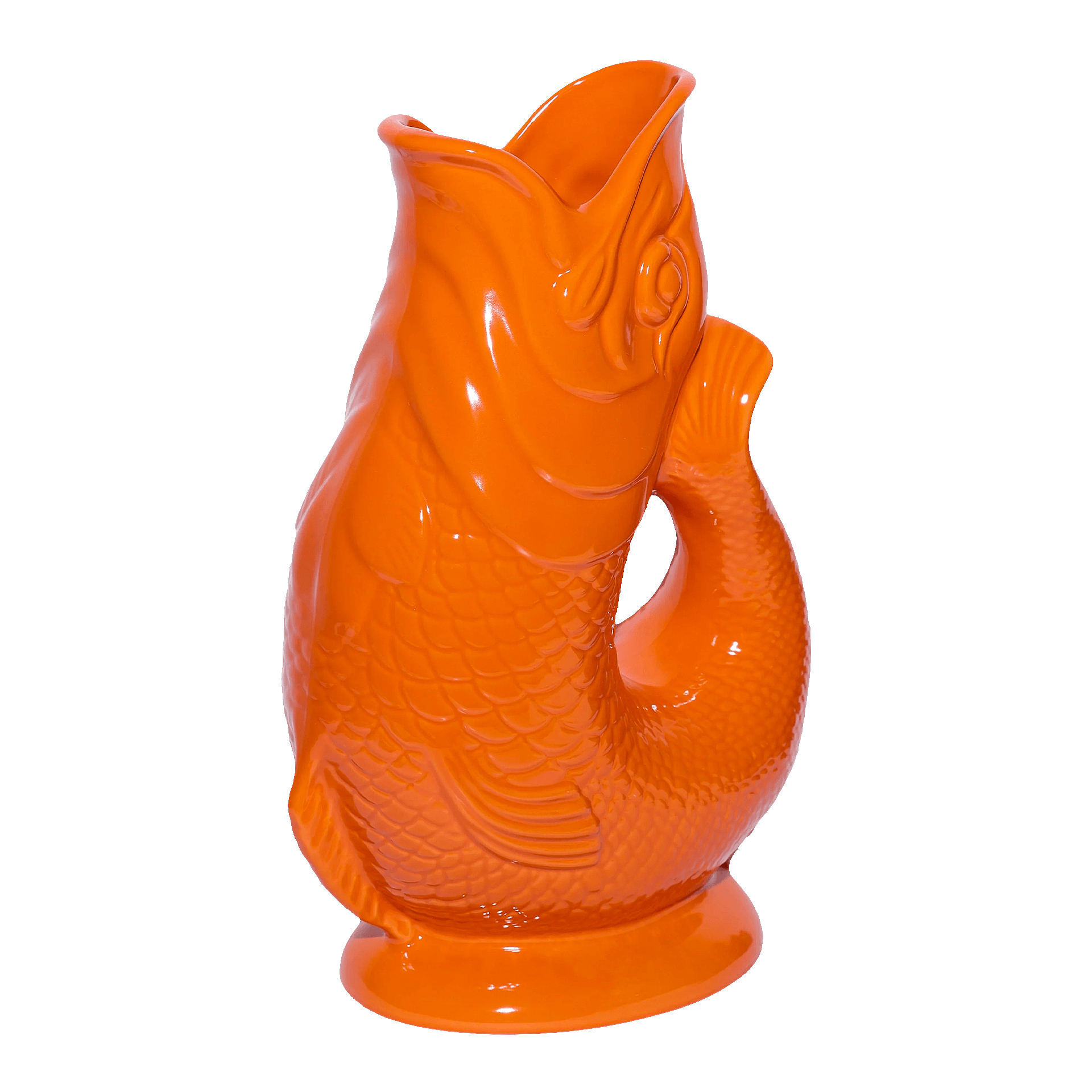 Jug orange XL 1.20 l, Kunststofffigur, Fisch-Form, Oranger Farbe, Dekorartikel, Becher-/Vase-Form