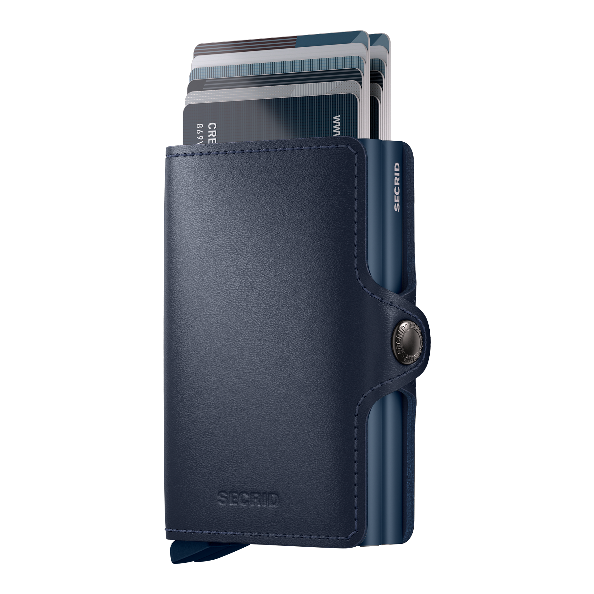 Secrid Twinwallet Original Navy/Navy, Slim Wallet, Kartenetui, Leder, Blau, Kartenfächer
