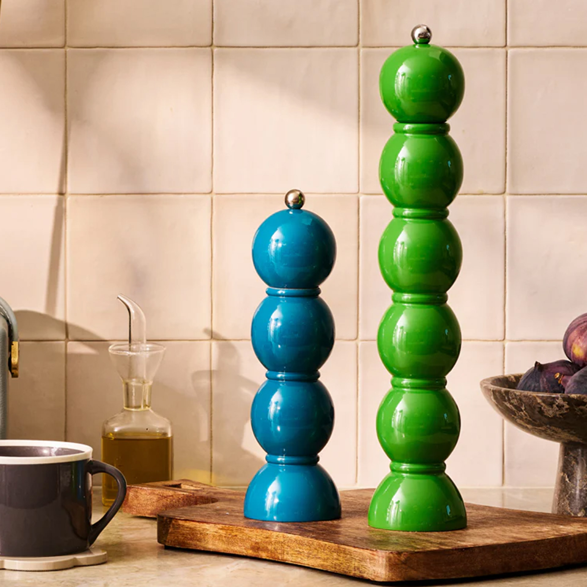 Salt- Pepper Mill aqua 24 cm, kokon, ladder, pearl, n/a