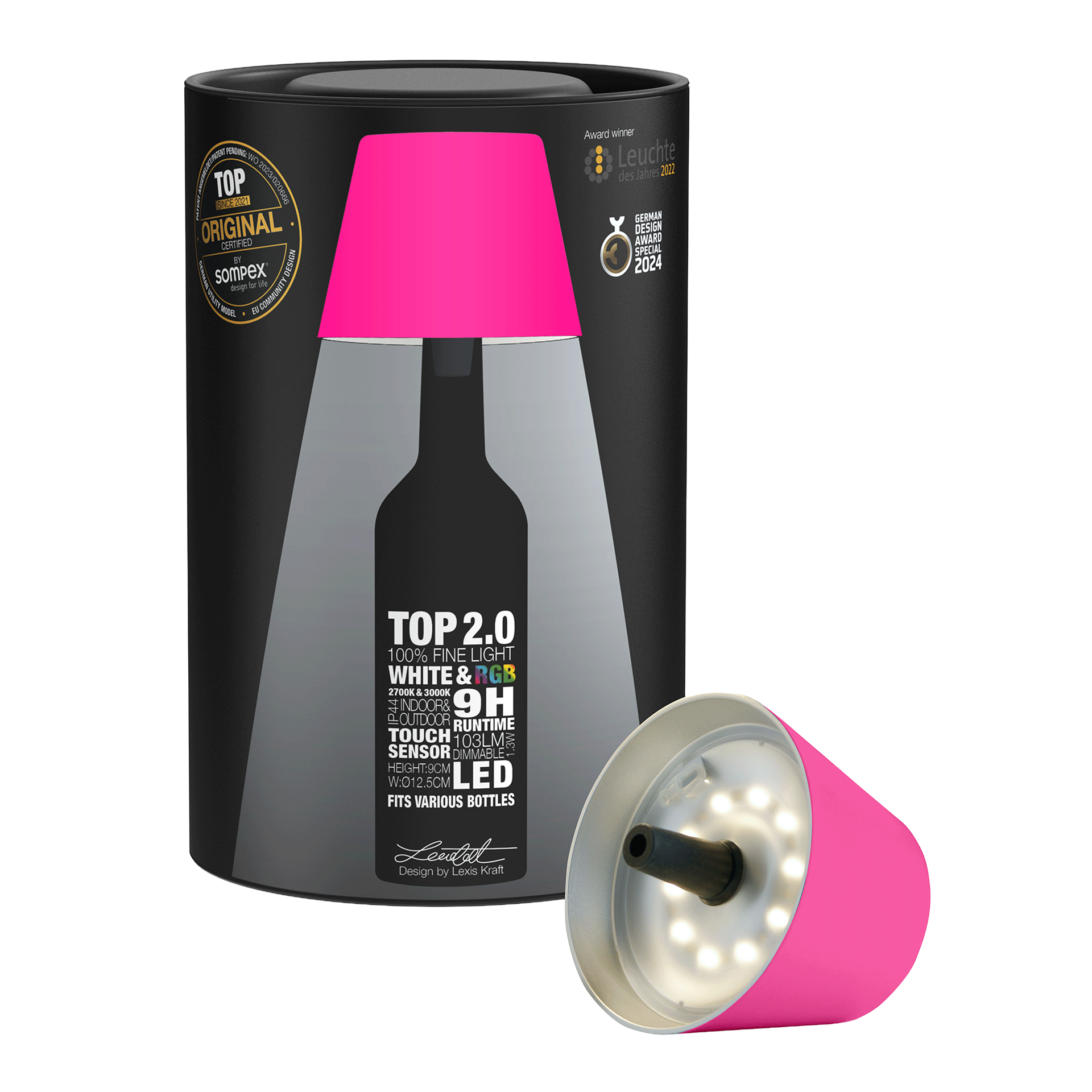 LED Bottle Light Dimmable Neon Pink