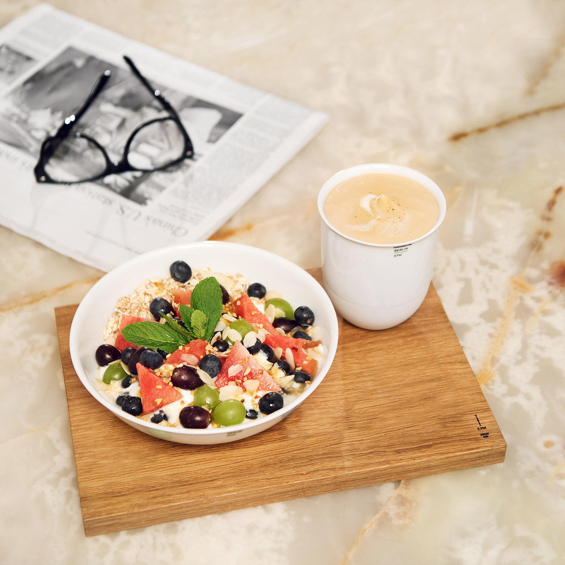 Bowl 19 cm White, muesli, fruchtmischung, granola, haferflocken, kaffee