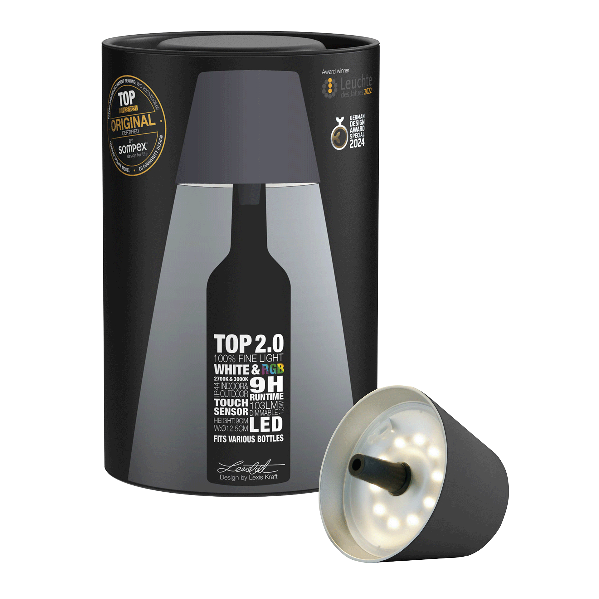 LED Bottle Light Dimmable Anthracite