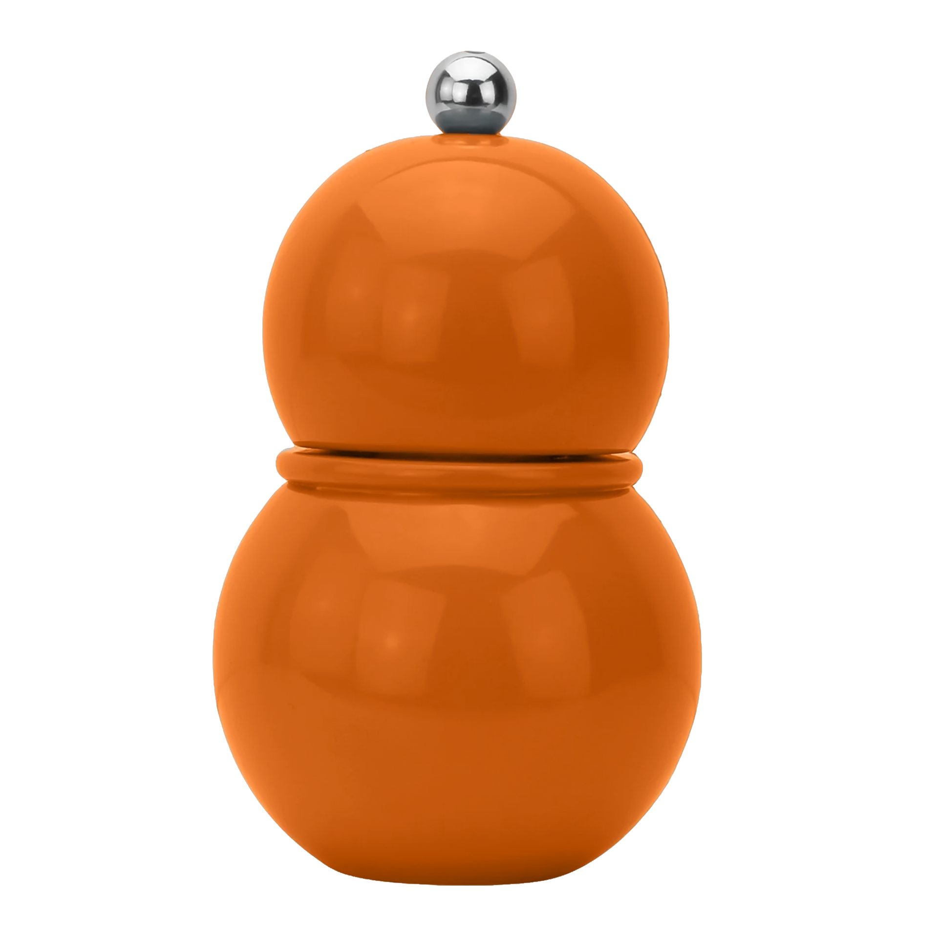 Salt- Pepper Mill orange 12 cm, Kugel, Orangene, Schüttelbecher, Stil: minimal, Kappe mit Kugelknopf
